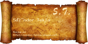 Sándor Tekla névjegykártya