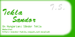 tekla sandor business card